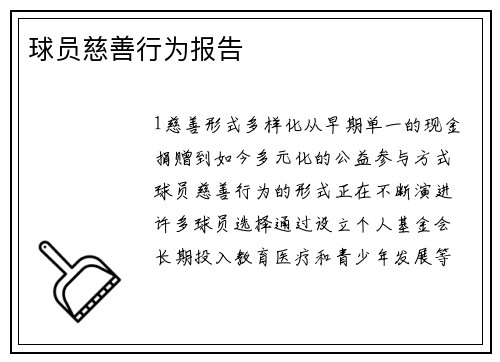 球员慈善行为报告